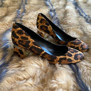 DKNY Leopard Print Block Heels